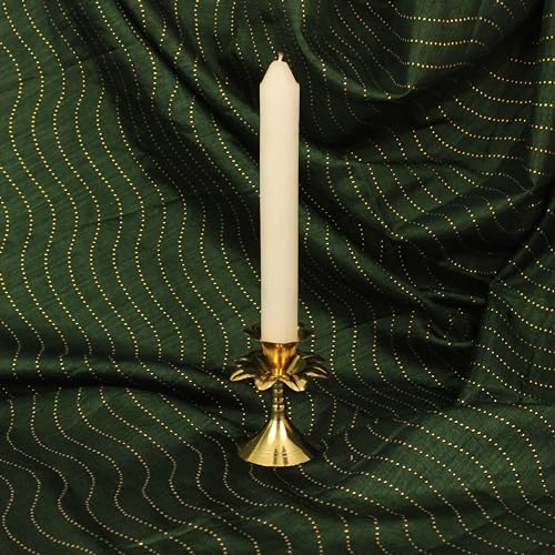 Putrika Brass Candle Holder Stand Antique Set Diwali | Pooja | Puja | Decorative | Home Decoration | Best Return Gift For Living, Bedroom, Dining RoomÂ– Jasmine Candle Holder, Gold - Image 4