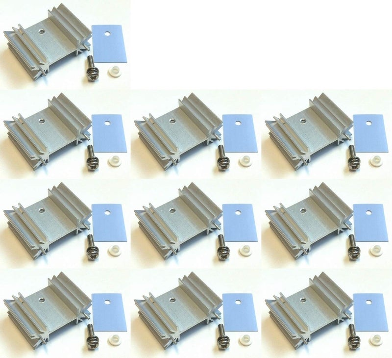 Easycargo TO-220 TO-247 Heatsink + Insulator/Mounting kit (Screw+Washer+Bushing+Insulator Rubberized Silicone+ Heatsink TO-220) for LM78XX Voltage Regulator, Power MOSFET Transistor 25mmx34mmx12mm