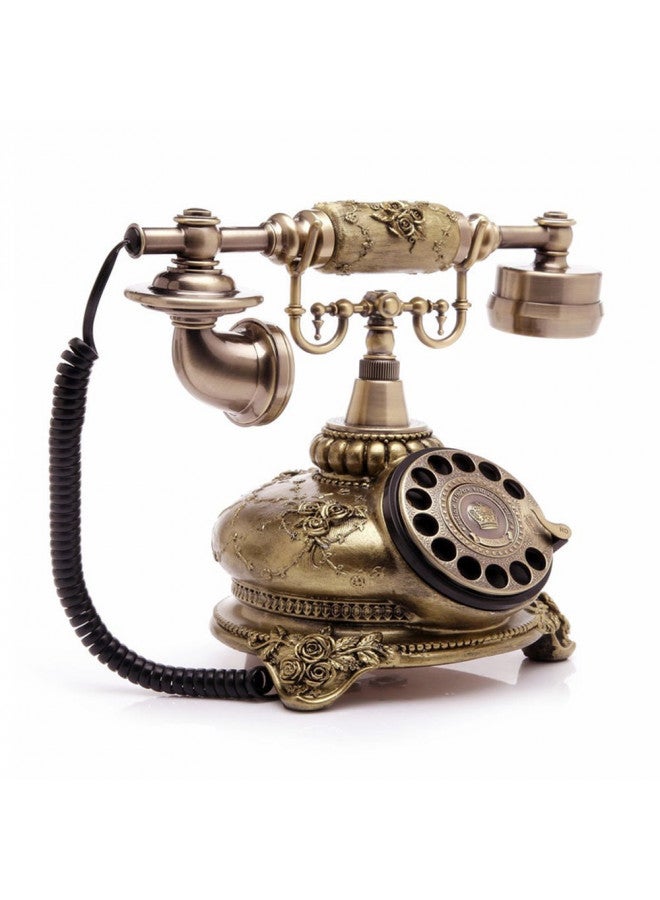 TelPal Retro Vintage Antique Style Corded Rotary Dial Desk Telephone Phone Home Office Decor Classic Vintage Old Fashion Landline Phones - Image 1