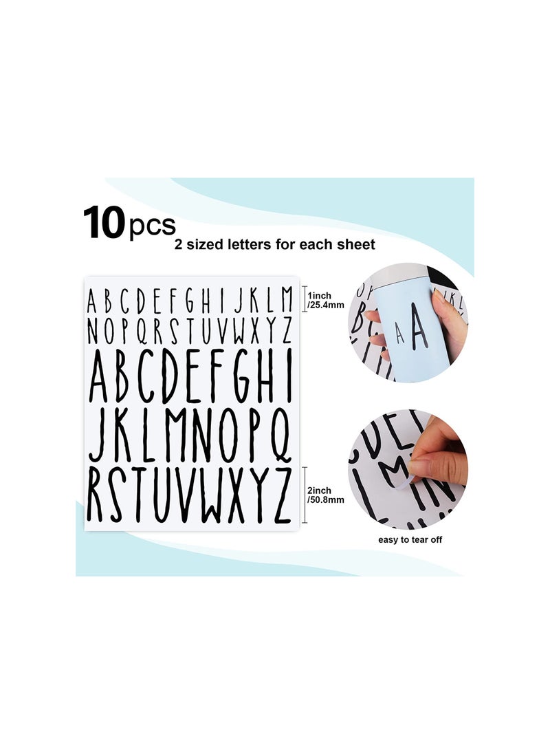 Generic - Letter Stickers 520 Pieces, Black Vinyl Alphabet Decals for Scrapbooking, Water Bottles, Mailboxes, and More, Self-Adhesive - Image 1