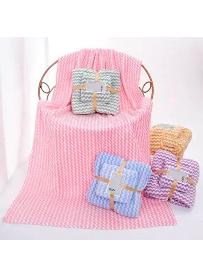 طقم بشكير عروسة فاخر 2 قطعة بشكير كبير 140 فى 70 ، فوطة 75 فى 35 بخامة فائقة الامتصاص للماء - Image 1