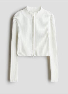 H&M Rib-Knit Zip-Through Cardigan  - Image 1