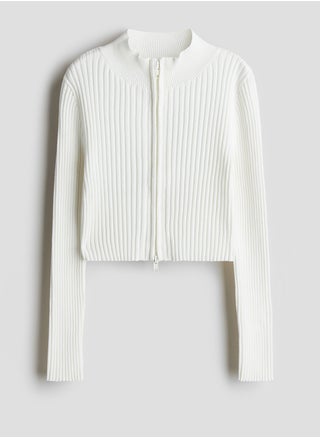 Rib-Knit Zip-Through Cardigan - pzsku/Z5B7D8366185720905DB2Z/45/_/1728037877/73fbde7c-5f03-4a17-950b-d17d5cc76685