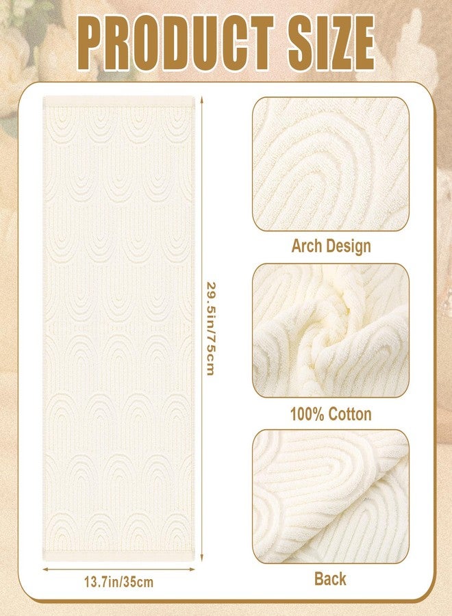 Joottuan 4 Pack Boho Hand Towels Arch Towel Rainbow Arch Dish Towel for Bathroom Decor Kitchen Cleaning Gift Set 100% Cotton Lightweight Dry Quickly Absorbent Decorative Jacquard Weave, 13.7 x 29.5 Inch - Image 2