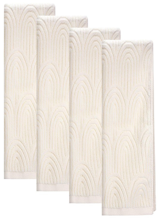 Joottuan 4 Pack Boho Hand Towels Arch Towel Rainbow Arch Dish Towel for Bathroom Decor Kitchen Cleaning Gift Set 100% Cotton Lightweight Dry Quickly Absorbent Decorative Jacquard Weave, 13.7 x 29.5 Inch - Image 1