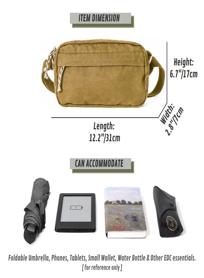 Gootium Men’s Crossbody Pack - Canvas Daily Essentials Sling Bag Small Shoulder Backpack, Khaki - Image 2