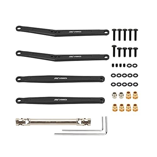 RCAWD 35mm Extended UpperLower Linkage 70mmCVD Center Driveshaft for FMS FCX24 Upgrades Black - Image 1
