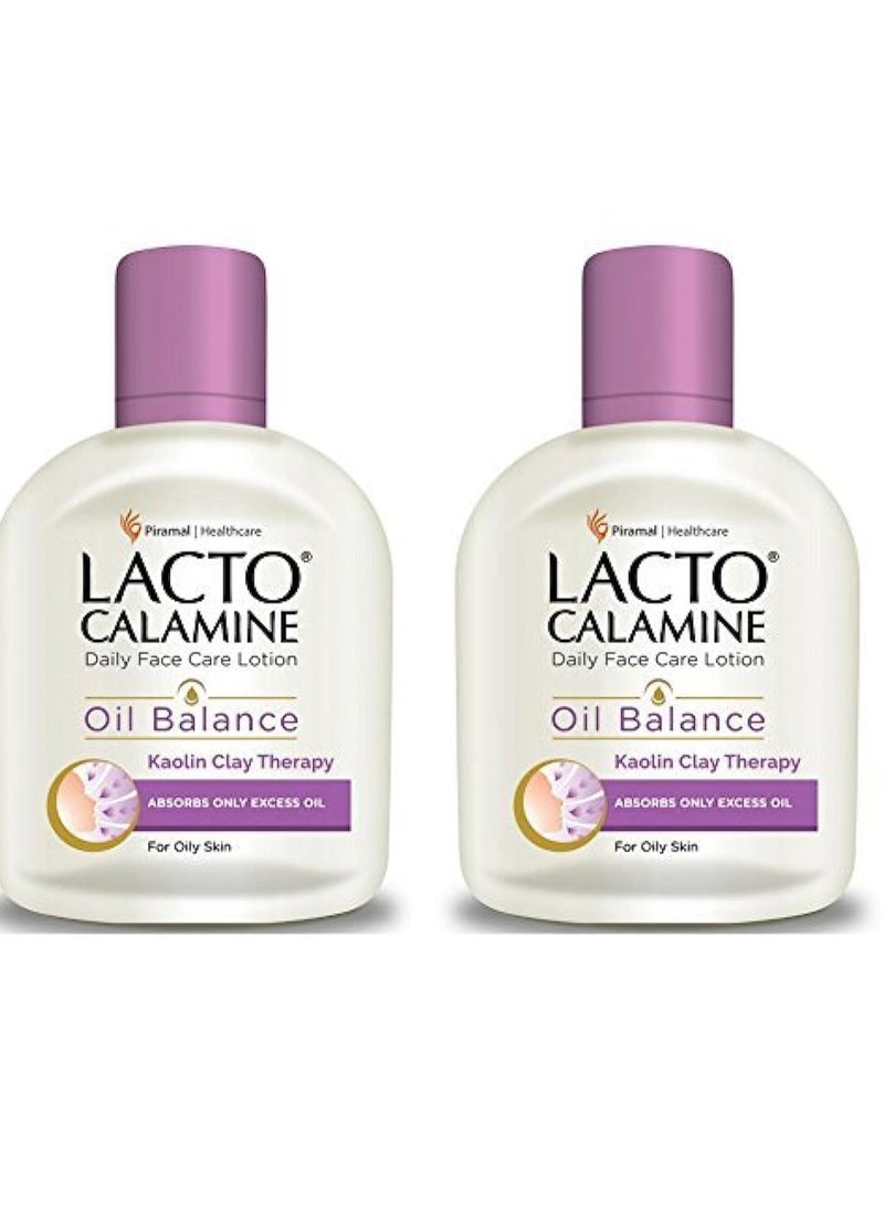 Lacto Calamine Face Moisturizing Lotion for Oily Skin | Controls Excess Oil & Unclogs Pores | Mattifying Shine-Free Formula | Hydrating & Non-Greasy | 4.06 Fl Oz/120ml (Pack of 2)  - Image 1