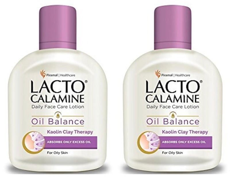 Lacto Calamine لوشن مرطب للوجه للبشرة الدهنية | يتحكم في الزيوت الزائدة ويفتح المسام | تركيبة خالية من اللمعان | مرطب وغير دهني | 4.06 أونصة سائلة/120 مل (عبوة من 2) - Image 1