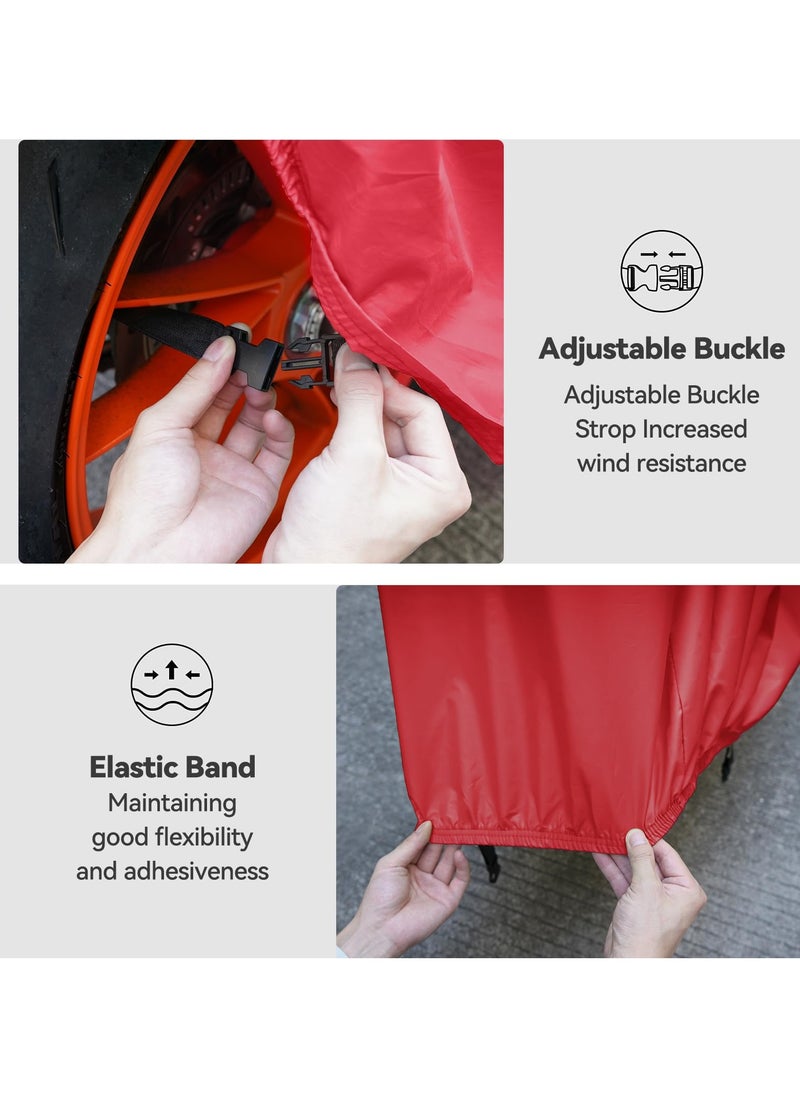Generic Motorcycle Cover Waterproof, Sunscreen, Dustproof, Electric Bike Full Protection Cover(Red)  - Image 5