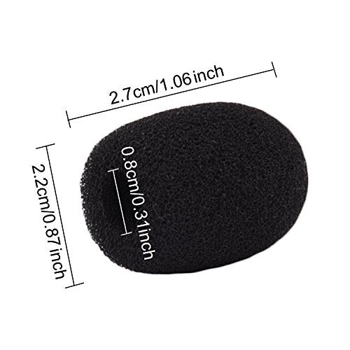 Sunmns 10 Pack Mini Small Size Lapel Headset Microphone Windscreen Foam Cover, Black - Image 3