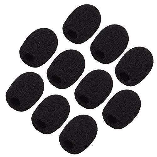 Sunmns 10 Pack Mini Small Size Lapel Headset Microphone Windscreen Foam Cover, Black - Image 1