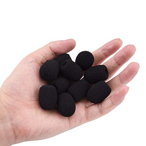 Sunmns 10 Pack Mini Small Size Lapel Headset Microphone Windscreen Foam Cover, Black - Image 4