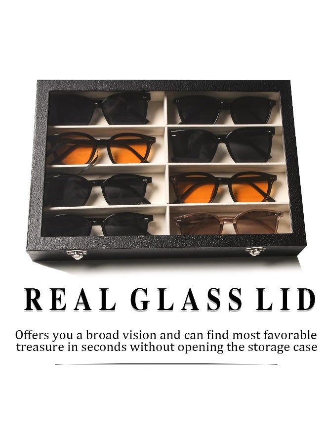 8 Slot Sunglasses Organizer, Sunglasses Storage Case and 5 Tier Sunglasses Holder, Sunglasses Display Case and Sunglasses Display Stand for Display and Storage Sunglasses/Jewellery/Watches - Image 2