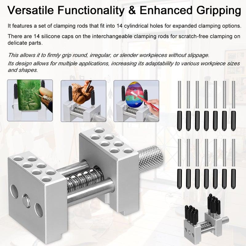 304 Stainless Steel Vise Fixture Multi-function Clamp Model Making Fixed Jig DIY Crafts Remodeling Vise Workbench with Clamping Width Adjustable Function - Image 3