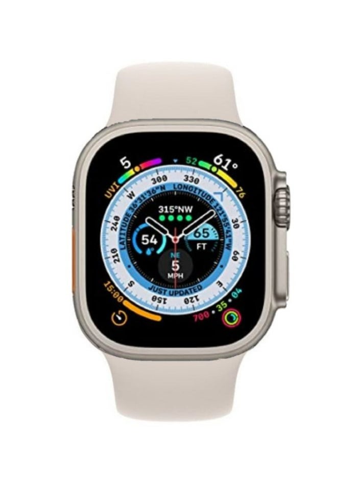 Wearfit Pro - HW68 ULTRA MINI Smart Watch Series 8  With A Full Screen Works With The Android And IOS System, Is Responsive, Wireless Charging Supports GPS, Size 1.75 Inch - Silver Color - Image 1