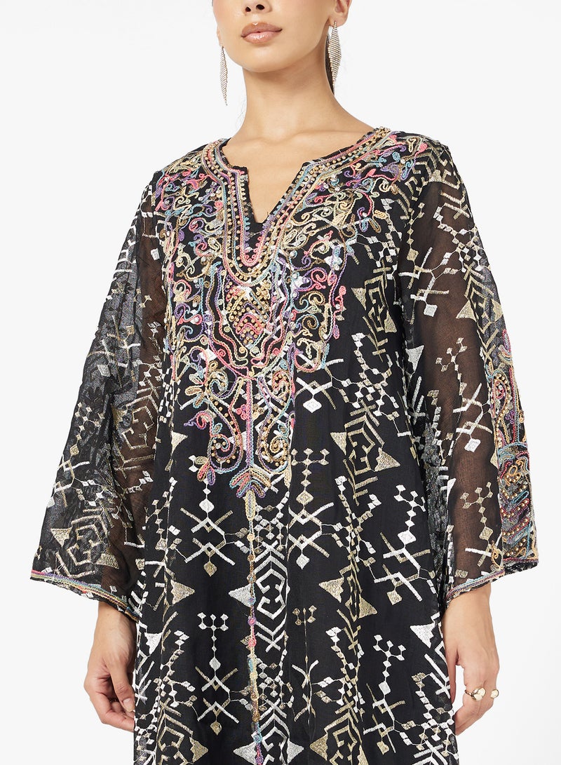 Khizana Embroidered Jalabiya - Image 3