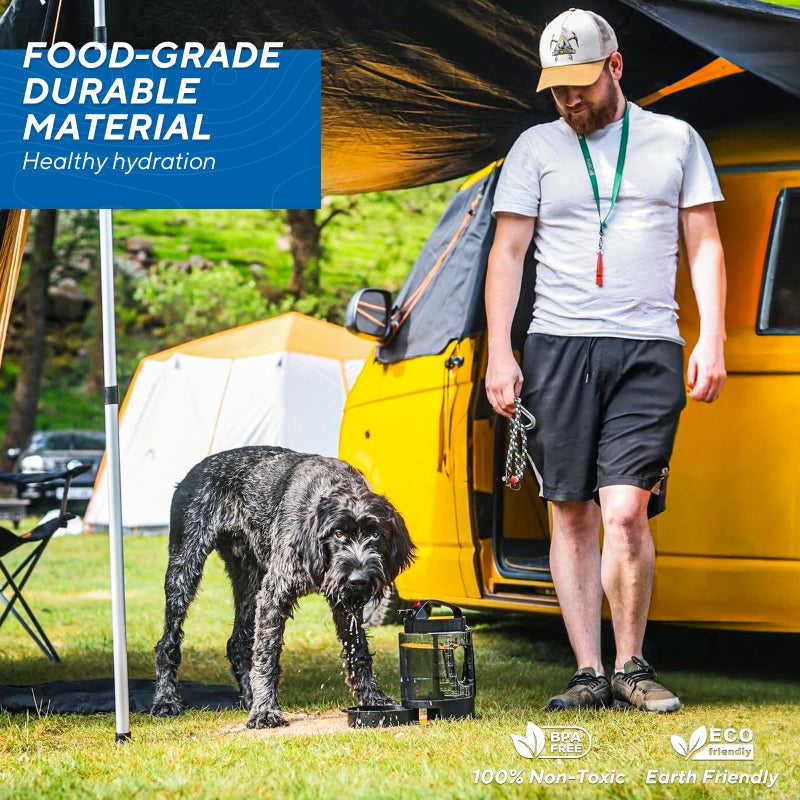 lesotc Portable Dog Travel Water Bottle, 77oz Large Travel Water Bowl for Dogs Camping Hiking Beach Hunting Essentials, Big Pet Bottles Bowl Water Dispenser for On The Go Park Car Walking Accessories - Image 3