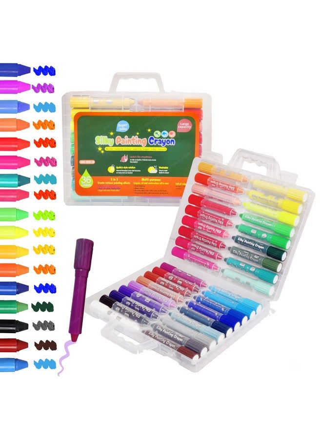 فنبلاست أقلام تلوين فن بلاست للأطفال - قابلة للغسل، ناعمة كالحرير، قابلة للدوران، 36 لونًا، في علبة، مجموعة أقلام تلوين للأطفال، مجموعة أقلام تلوين فنية للأطفال، مجموعة رسم وتلوين (36 قلم تلوين) - Image 1