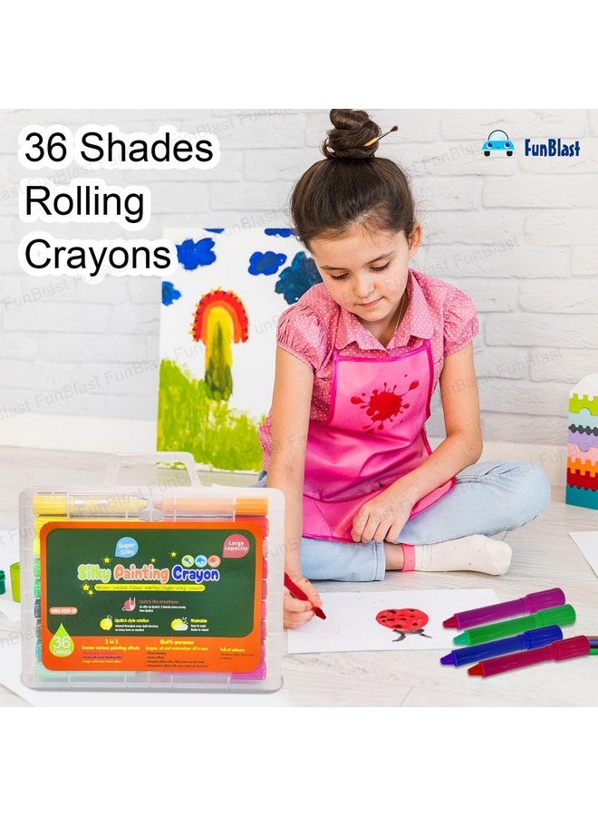 فنبلاست أقلام تلوين فن بلاست للأطفال - قابلة للغسل، ناعمة كالحرير، قابلة للدوران، 36 لونًا، في علبة، مجموعة أقلام تلوين للأطفال، مجموعة أقلام تلوين فنية للأطفال، مجموعة رسم وتلوين (36 قلم تلوين) - Image 5