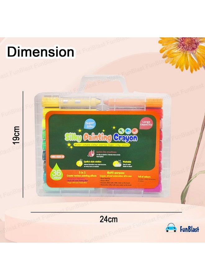 فنبلاست أقلام تلوين فن بلاست للأطفال - قابلة للغسل، ناعمة كالحرير، قابلة للدوران، 36 لونًا، في علبة، مجموعة أقلام تلوين للأطفال، مجموعة أقلام تلوين فنية للأطفال، مجموعة رسم وتلوين (36 قلم تلوين) - Image 2