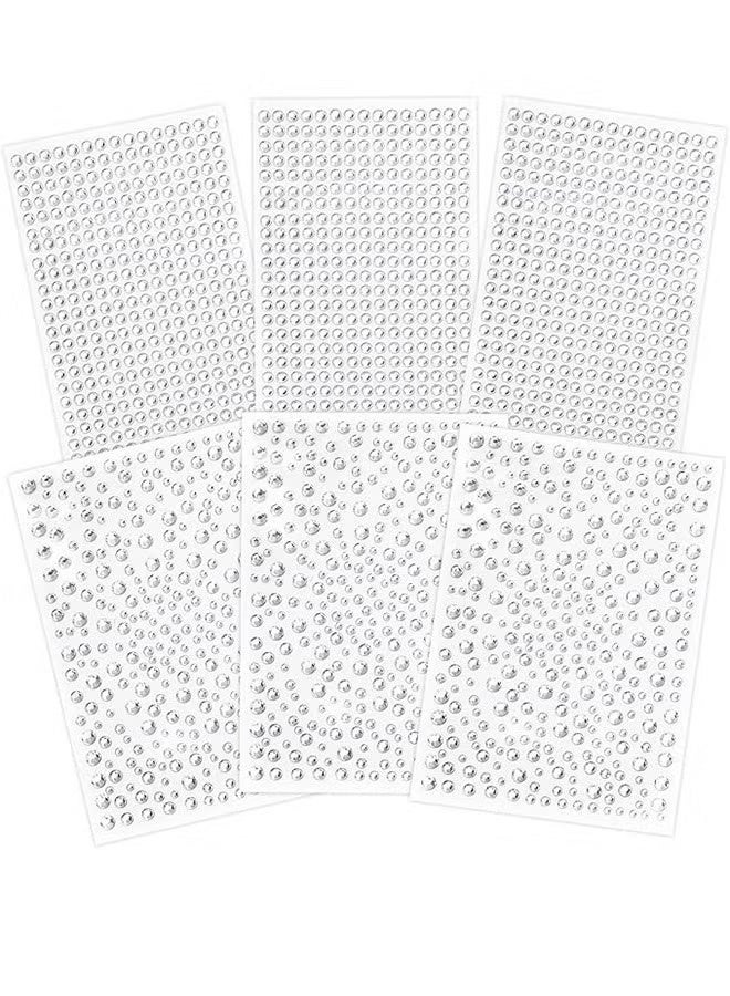 ووفيكسر ملصقات أحجار الراين الشفافة، 6 وجوه من أحجار الراين ذاتية اللصق، ملصقات مجوهرات لامعة، ملصقات أحجار كريمة كريستالية للحرف اليدوية والمكياج والوجه والشعر، بأحجام متنوعة. - Image 1