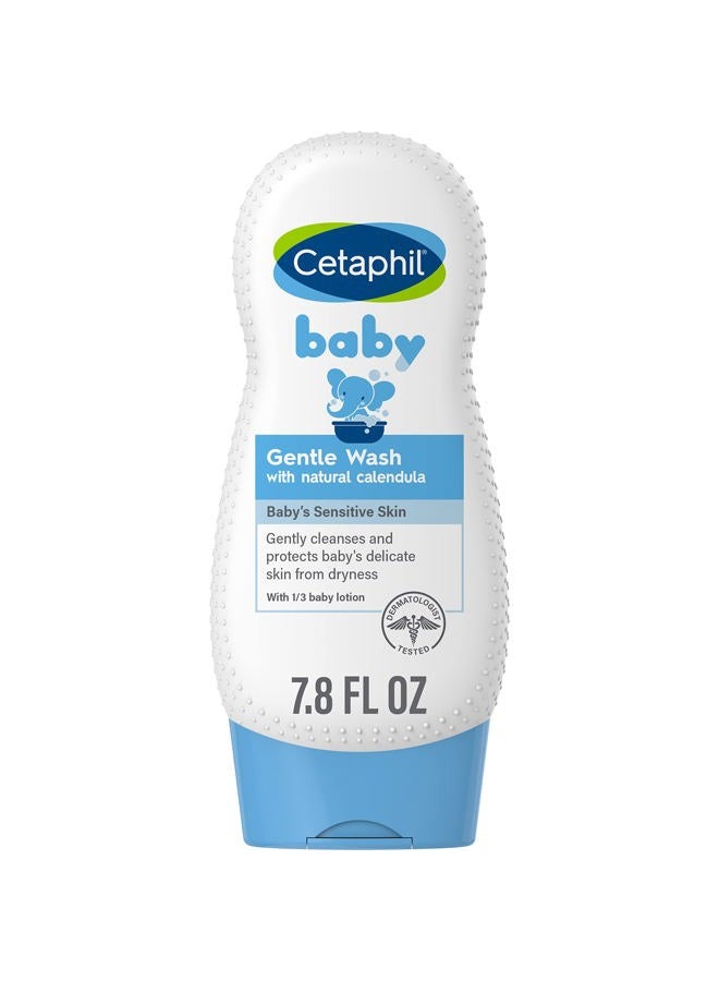 Cetaphil Baby Body Wash with Half Baby Lotion, Gentle Wash with Organic Calendula, Soothes Dry, Sensitive Skin for Everyday Use, Gentle Fragrance, Soap Free, Hypoallergenic, 7.8oz - Image 1