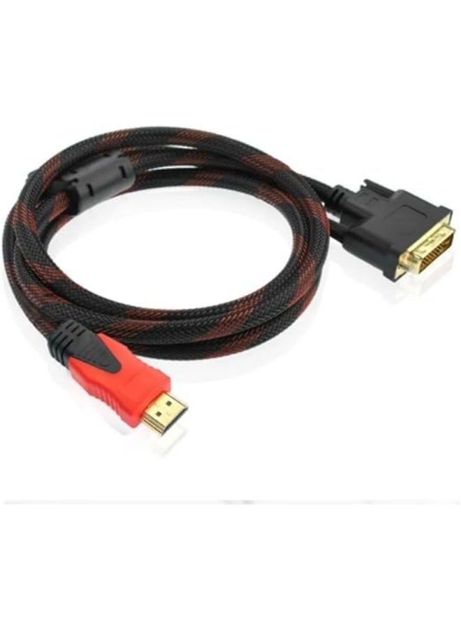 HDMI to DVI Adapter Cable Supports 1920x1080 Gold Plated HDMI to DVI Converter Cable HDMI Male to DVI Male Adapter Cable 1.5 Meters - Image 2