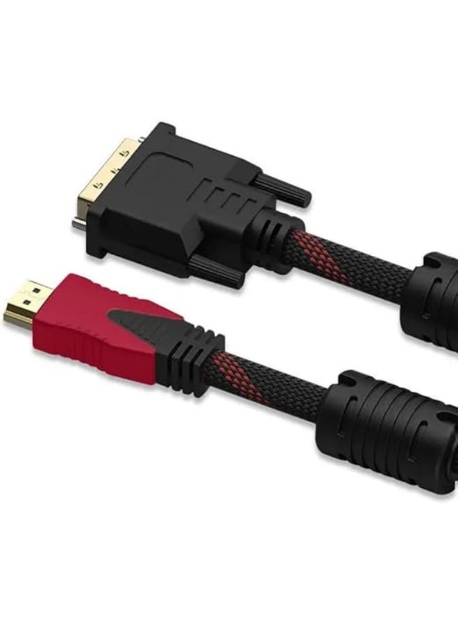 HDMI to DVI Adapter Cable Supports 1920x1080 Gold Plated HDMI to DVI Converter Cable HDMI Male to DVI Male Adapter Cable 1.5 Meters - Image 3