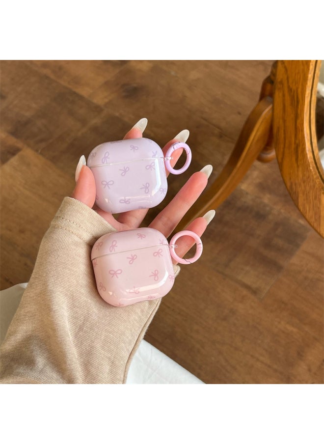 Generic - Macaron Bow AirpodsPro2 Earphone Case For Apple 1/2/3/4 Generation Wireless Bluetooth Protective Case-Color:Pink Bow + Pink Ring-Applicable Models:Airpods Pro (second Generation) - Image 1
