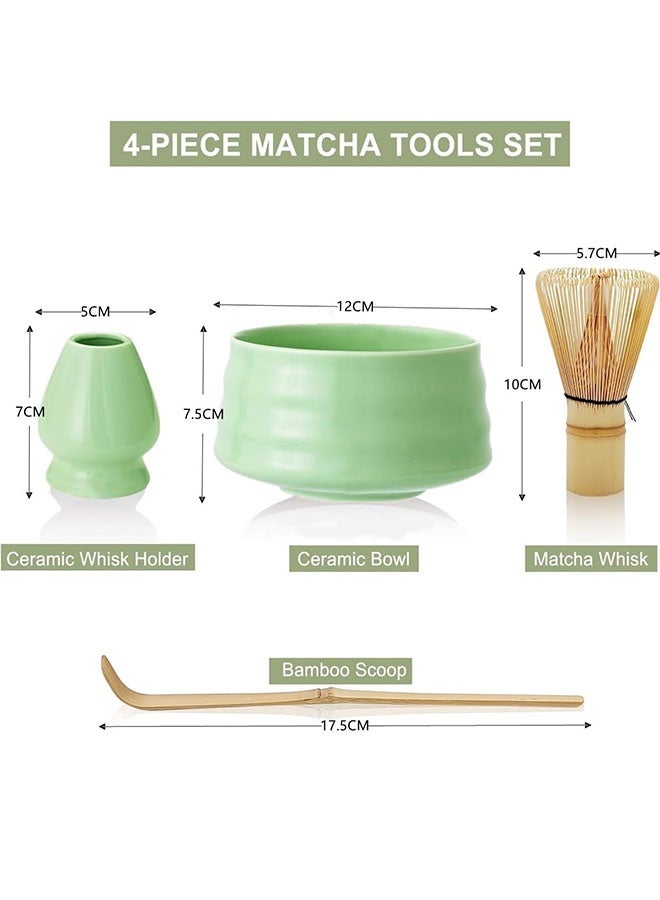 WINEENEE 4 Piece Matcha Tea Set,Matcha Whisk Set,Traditional Japanese Matcha Tea Set,Ceramic Whisk Holder, Handmade Matcha Ceremony Kit,Matcha Ceremony Accessory,Matcha Tools - Image 2