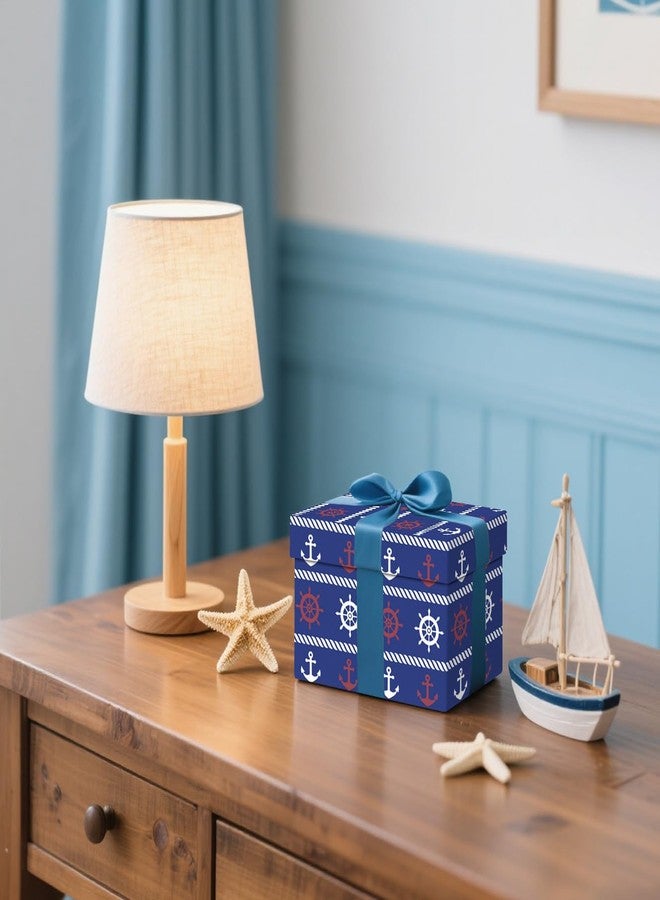 Boerni Blue Nautical Wrapping Paper 20×29 Inches Nautical Element Anchor Design Decorative Gift Wrap Paper Packaging for Birthday, Holiday, Wedding,Baby Shower,4 Folded Sheets - Image 5