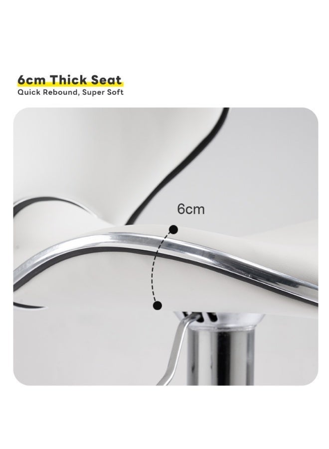 Sharpdo 2-Piece Bar Stool Set, Nappa Leather High Back Bar Stool, Comfortable and Adjustable High Bar Stool, 360° Rotation, Suitable for Home Kitchen Counter Restaurant High Stool - Image 4