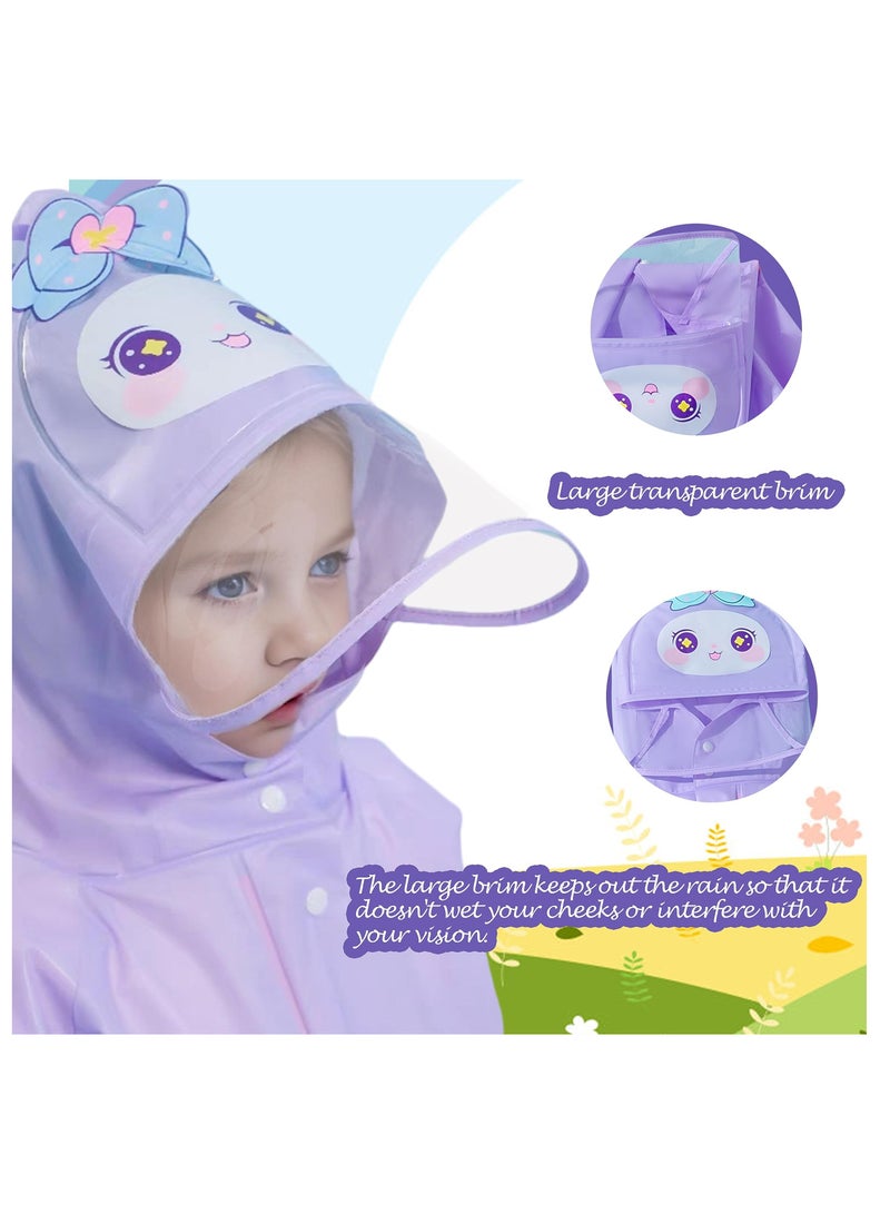 Excefore Kids Waterproof Rain Coat, EVA Portable Rain Poncho, Kids Raincoat for Boys Girls Rain Poncho with Hood, Waterproof Reusable EVA Rainwear Toddler Cartoon 4-6 Years, L Size  - Image 4