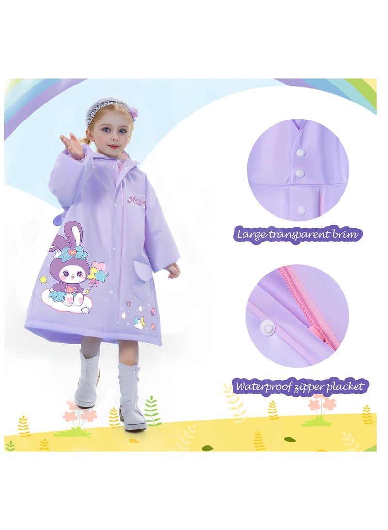 Excefore Kids Waterproof Rain Coat, EVA Portable Rain Poncho, Kids Raincoat for Boys Girls Rain Poncho with Hood, Waterproof Reusable EVA Rainwear Toddler Cartoon 4-6 Years, L Size  - Image 5
