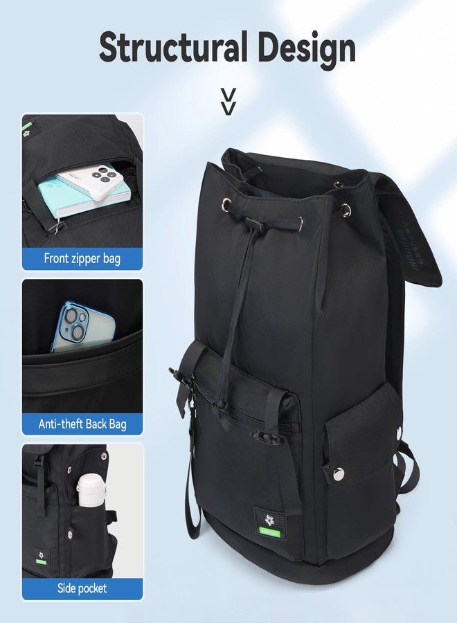 SUN EIGHT 35L Large Capacity Lightweight Casual Backpack for Men Women,Water Resistant Durable Daypack fit 17.3inch Laptop Compartment for Travel,Hiking,Work(Black) - Image 4