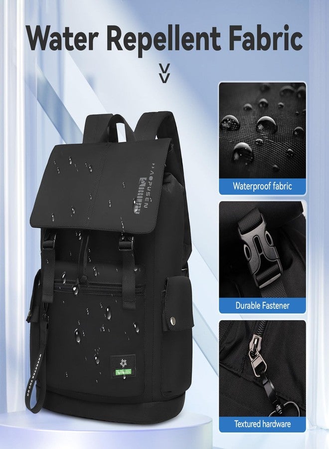 SUN EIGHT 35L Large Capacity Lightweight Casual Backpack for Men Women,Water Resistant Durable Daypack fit 17.3inch Laptop Compartment for Travel,Hiking,Work(Black) - Image 3