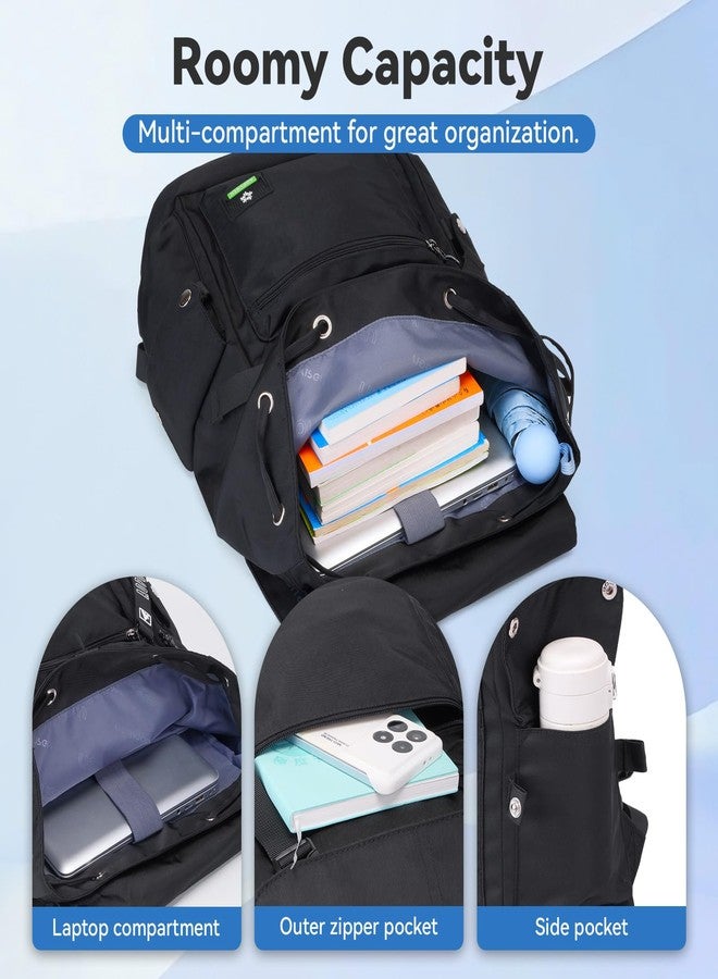 SUN EIGHT 35L Large Capacity Lightweight Casual Backpack for Men Women,Water Resistant Durable Daypack fit 17.3inch Laptop Compartment for Travel,Hiking,Work(Black) - Image 2