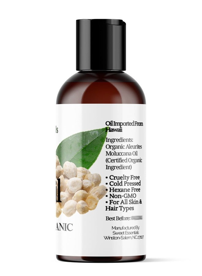 Sweet Essentials 100% Organic Kukui Nut Oil | Imported From Hawaii | Various Sizes | 100% Pure | Cold-Pressed | Natural Moisturizer for Skin, Hair and Face | By Sweet Essentials (2 fl oz) - Image 3