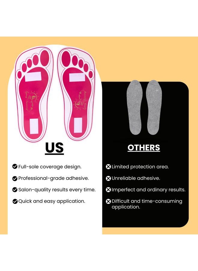 HeeStar - 60 Pairs(120 Feets) Disposable Pink Tanning Feet Pads Sunless Airbrush Spray Tent Protect Foot Shaped Spray Tan Sandals - Image 1