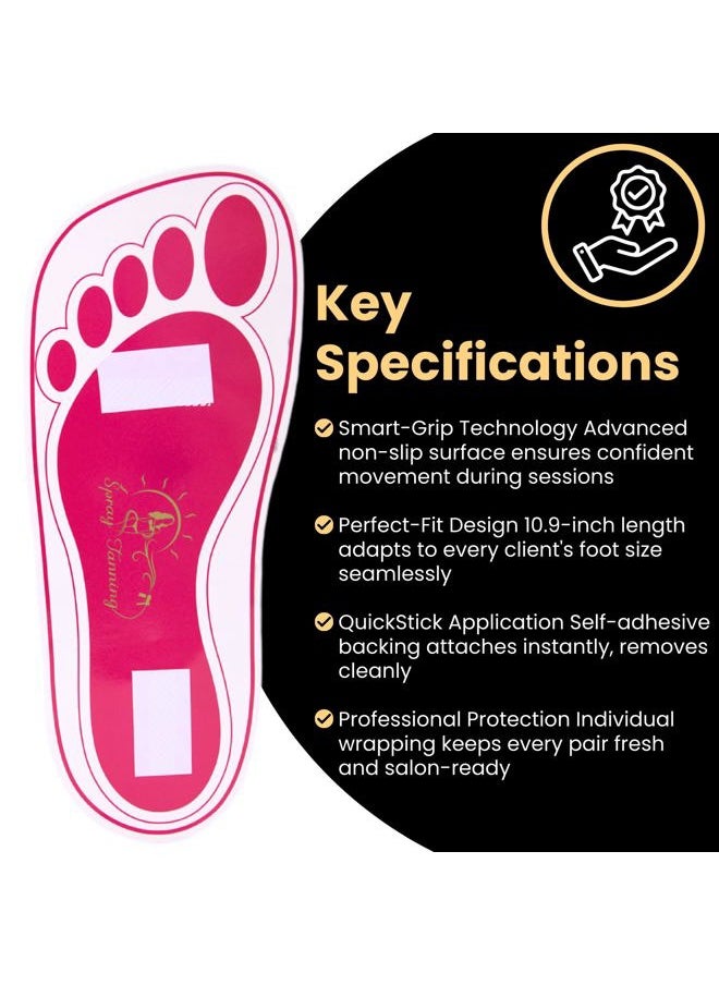 HeeStar - 60 Pairs(120 Feets) Disposable Pink Tanning Feet Pads Sunless Airbrush Spray Tent Protect Foot Shaped Spray Tan Sandals - Image 1