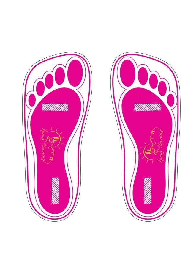 HeeStar - 60 Pairs(120 Feets) Disposable Pink Tanning Feet Pads Sunless Airbrush Spray Tent Protect Foot Shaped Spray Tan Sandals - Image 1