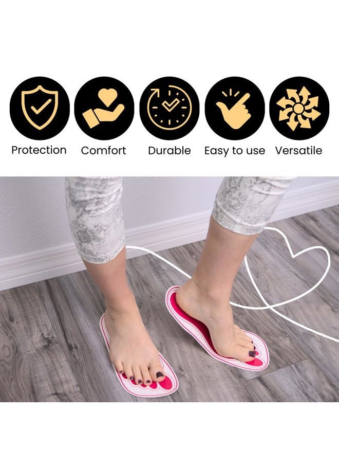 HeeStar - 60 Pairs(120 Feets) Disposable Pink Tanning Feet Pads Sunless Airbrush Spray Tent Protect Foot Shaped Spray Tan Sandals - Image 1