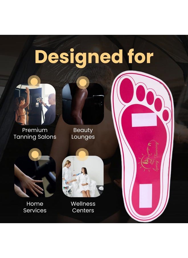 HeeStar - 60 Pairs(120 Feets) Disposable Pink Tanning Feet Pads Sunless Airbrush Spray Tent Protect Foot Shaped Spray Tan Sandals - Image 1