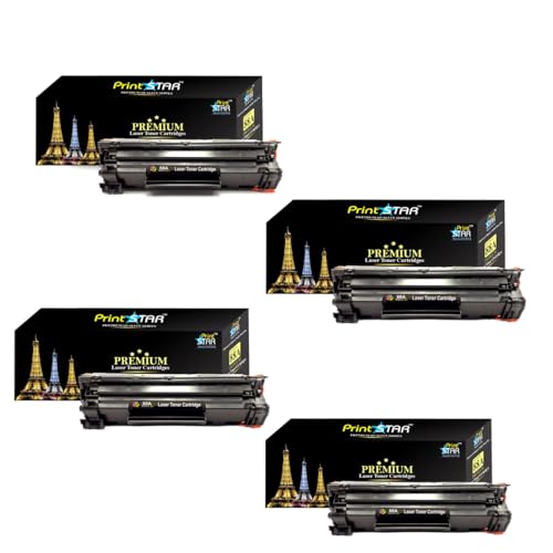 Print Star 88A Black Laser Toner Cartridge Compatible Replacement for HP CC388A Suitable for HP Laserjet Printers P1106, P1108, 1136, 1213, 1216, 9107, 1008 High Yield Printing Pack of 4 - Image 1