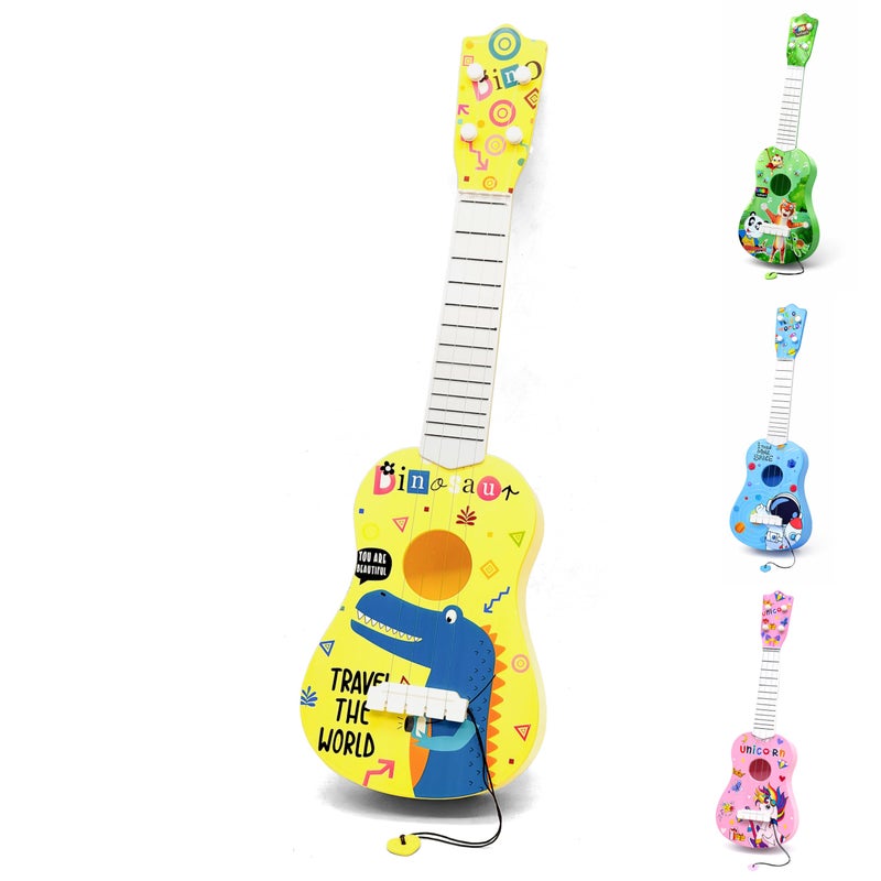 VGRASSP 22 Inch 4 String Kids Guitar Toy - Colorful Cartoon Design Musical Instrument Toy, Educational Ukulele Style Playset Gift for Boys and Girls - Color and Design As Per Stock - Image 5