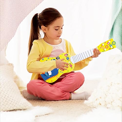 VGRASSP 22 Inch 4 String Kids Guitar Toy - Colorful Cartoon Design Musical Instrument Toy, Educational Ukulele Style Playset Gift for Boys and Girls - Color and Design As Per Stock - Image 2