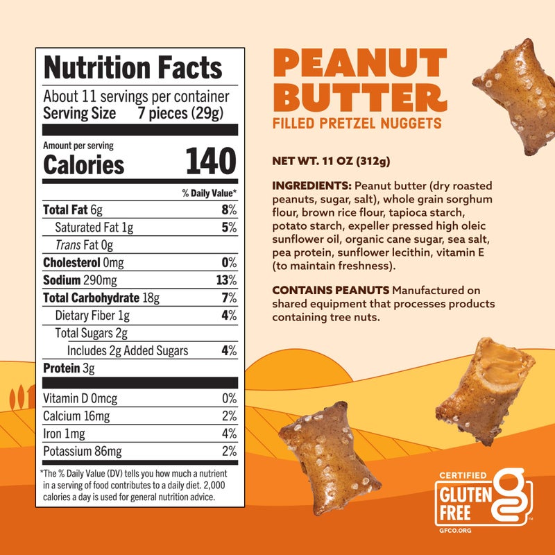 Quinn Creamy Peanut Butter Filled Pretzel Nuggets - Made with Real Ingredients, Whole Grain Sorghum, Sea Salt, Vegan, Gluten Free, Dairy Free, Non-GMO - 11 Oz (Pack of 4) - Image 5