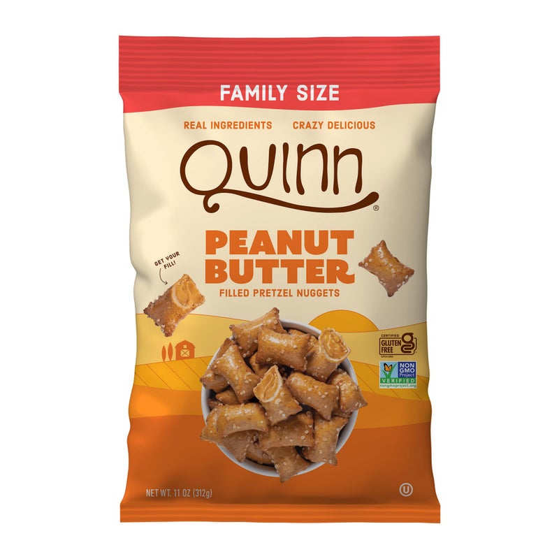 Quinn Creamy Peanut Butter Filled Pretzel Nuggets - Made with Real Ingredients, Whole Grain Sorghum, Sea Salt, Vegan, Gluten Free, Dairy Free, Non-GMO - 11 Oz (Pack of 4) - Image 3