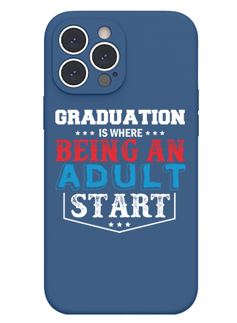 Theodor Protective Slim Fit Case Liquid Silicone Cover with Full Body Protection Anti-Scratch Shockproof Case For iPhone 14 Pro Max Blue  - Granade Bird - Image 1